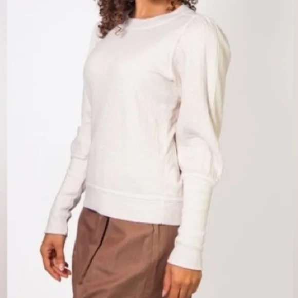 Apiece Apart 100% Organic Cotton Olimpio Sweatshirt Off White Cream Sz XS - Picture 2 of 16